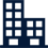 Icon of two dark blue buildings.