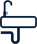 Paint roller icon on black background.